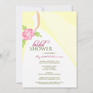 Wedding Dress_2 Bridal Shower Invitation (yellow)
