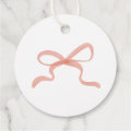Wedding Dress and Bow Bridal Shower Thank You Favor Tags | Zazzle