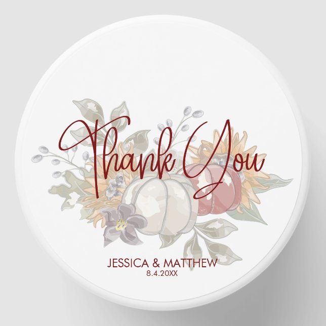 Wedding Dress Autumn Bridal Shower Thank You Mini Candle Favors (Front)