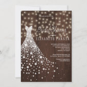 Wedding Dress Barn Wood Rustic Bridal Shower Invitation (Front)