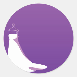 Wedding Dress: Beautify in purple Classic Round Sticker