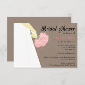 Wedding Dress & Bouquet - 3x5 Bridal Shower Invite (Front/Back)