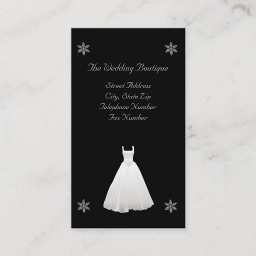 Customizable Wedding Dress Boutique Business Card