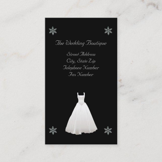Wedding Dress Boutique Business Card (Front)