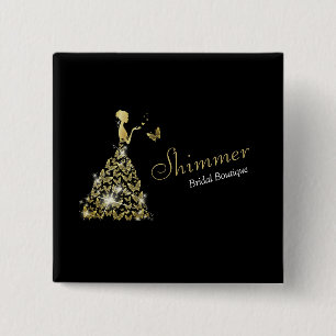 Wedding Dress Bridal Boutique Business Button