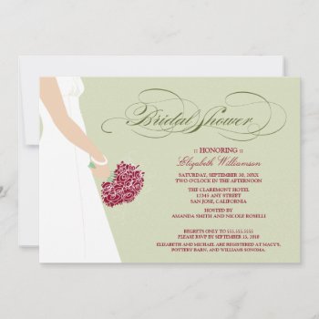 Wedding Dress Bridal Party Invitation (mint) by TheWeddingShoppe at Zazzle