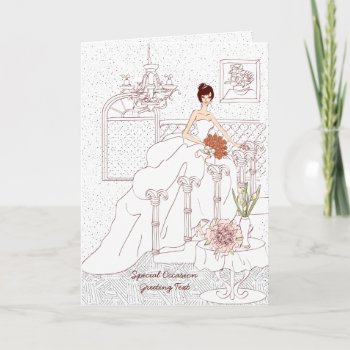 Wedding Dress Bridal Shower Greeting Card by zlatkocro at Zazzle