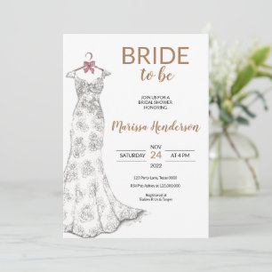 Wedding dress Bridal Shower  Invitation