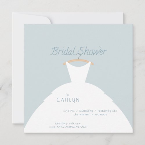 Wedding Dress Bridal Shower Invitation