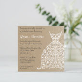 Wedding Dress Bridal Shower Invitation (Standing Front)