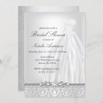 Wedding Dress Bridal Shower Invitation by ExclusiveZazzle at Zazzle