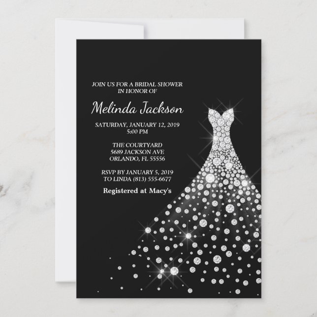 Wedding Dress Bridal Shower Invitation (Front)