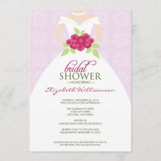 Wedding Dress Bridal Shower Invitation (lavender)