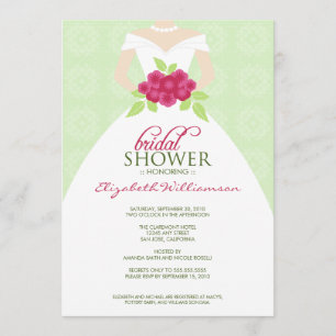 Wedding Dress Bridal Shower Invitation (mint)