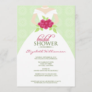 Wedding Dress Bridal Shower Invitation (mint)