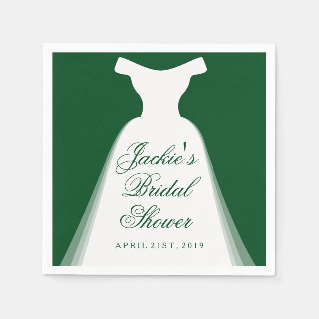 Wedding Dress Bridal Shower Napkins (Front)