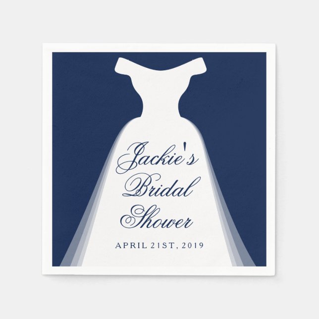 Wedding Dress Bridal Shower Paper Napkins (Front)