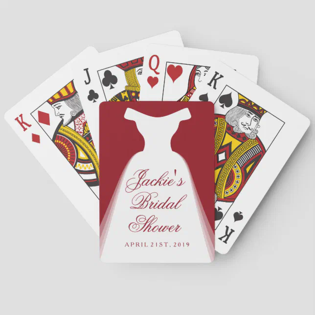 Wedding Dress Bridal Shower Playing Cards Zazzle