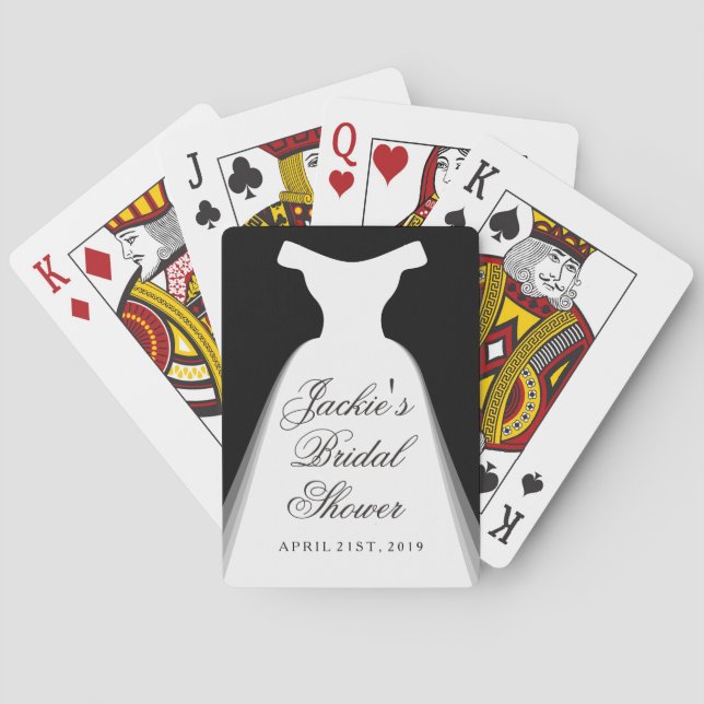 Wedding Dress Bridal Shower Poker Cards (Back)