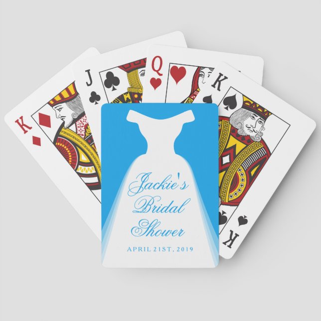 Wedding Dress Bridal Shower Poker Cards (Back)