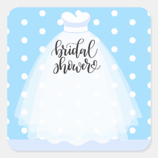 Wedding Dress Bridal Shower Sticker