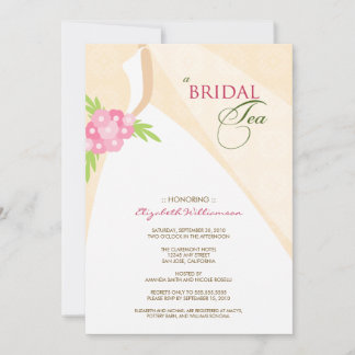 Wedding Dress Bridal Tea Invitation (peach)