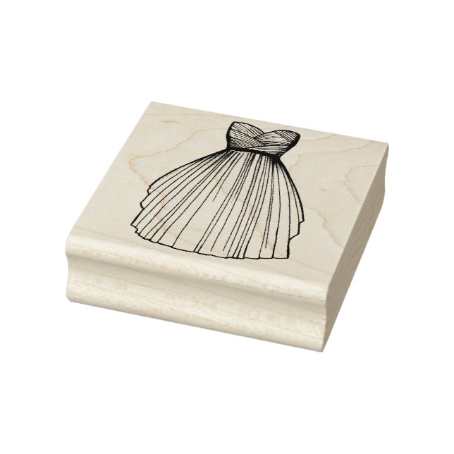 Wedding Dress Bride Princess Gown Bridal Shower Rubber Stamp (Stamp)