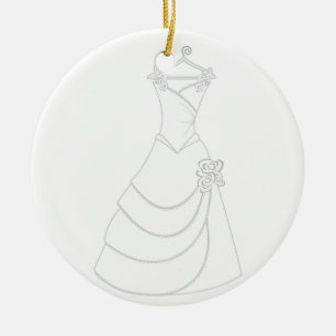 Wedding Dress Ceramic Ornament