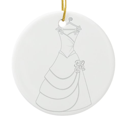 Wedding Dress Ceramic Ornament