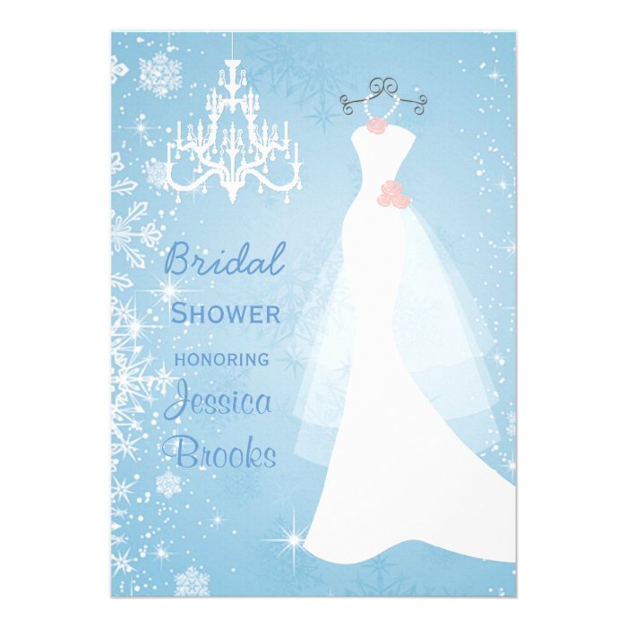 Wedding dress Chandelier  Bridal shower Invitation