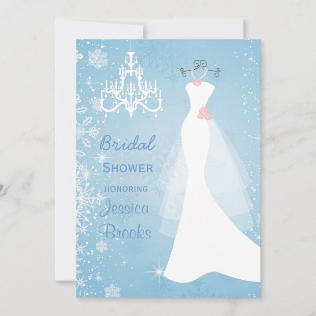 Wedding dress Chandelier  Bridal shower Invitation (Front)