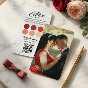Wedding Dress Code Color Palette QR Code Photo Enclosure Card
