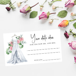 Wedding dress - Date night ideas bridal shower Enclosure Card