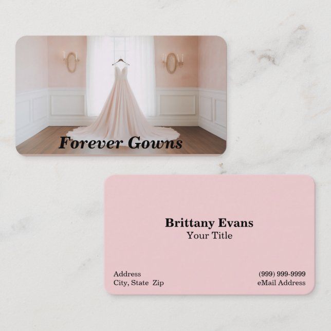 Wedding Dress / Gown Bridal Boutique Business Card (Front/Back)