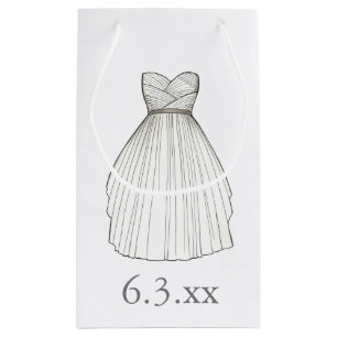 Wedding Dress Gown Bride Bridal Shower Date Small Gift Bag