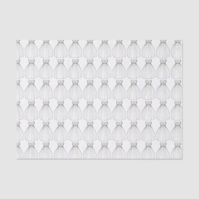 Wedding Dress Gown Bride Bridal Shower Engagement Tissue Paper (Front)