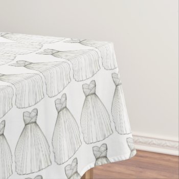 Wedding Dress Gown Bride Bridal Shower Tablecloth by rebeccaheartsny at Zazzle