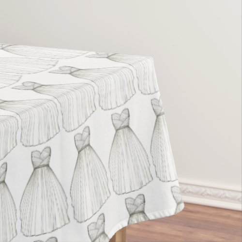 Wedding Dress Gown Bride Bridal Shower Tablecloth