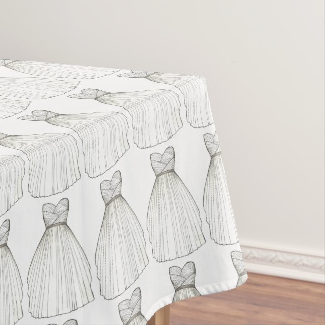 Wedding Dress Gown Bride Bridal Shower Tablecloth (In Situ)
