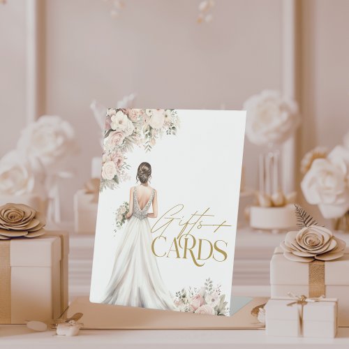 Wedding Dress Gown Gifts And Cards Bridal Shower Pedestal Sign