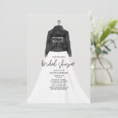 Wedding Dress Leather Jacket Bridal Shower Invitation (Standing Front)
