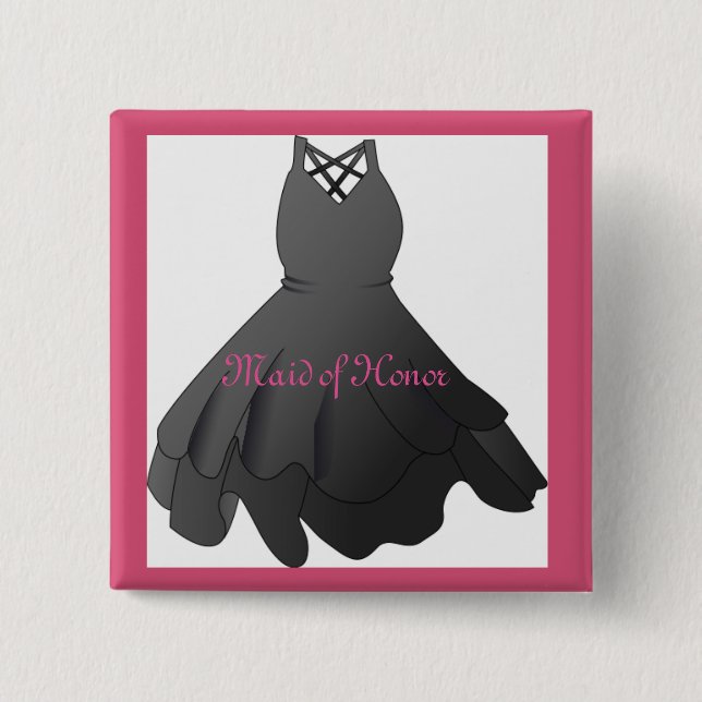 Wedding Dress Maid of Honor Button  (Front)