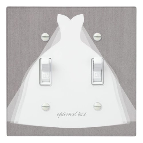 Wedding Dress Modern Glamour Bridal Grey Chic Light Switch Cover