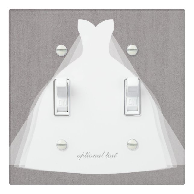 Wedding Dress Modern Glamour Bridal Grey Chic Light Switch Cover (In Situ)