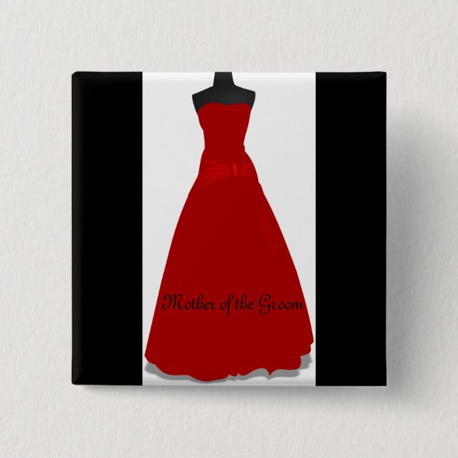 Wedding Dress Mother of the Groom Gift Button (Front)