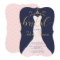 Wedding Dress Navy Gold Bridal Shower Invitation