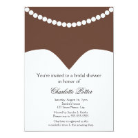 Wedding Dress Pearl Necklace Brown Skin Bridal Invitation