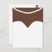 Wedding Dress Pearl Necklace Brown Skin Bridal Postcard (Front/Back)