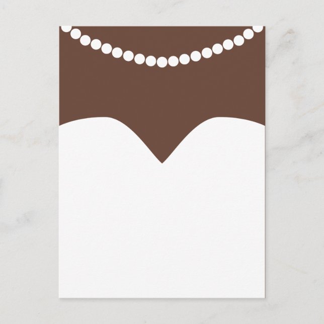 Wedding Dress Pearl Necklace Brown Skin Bridal Postcard (Front)