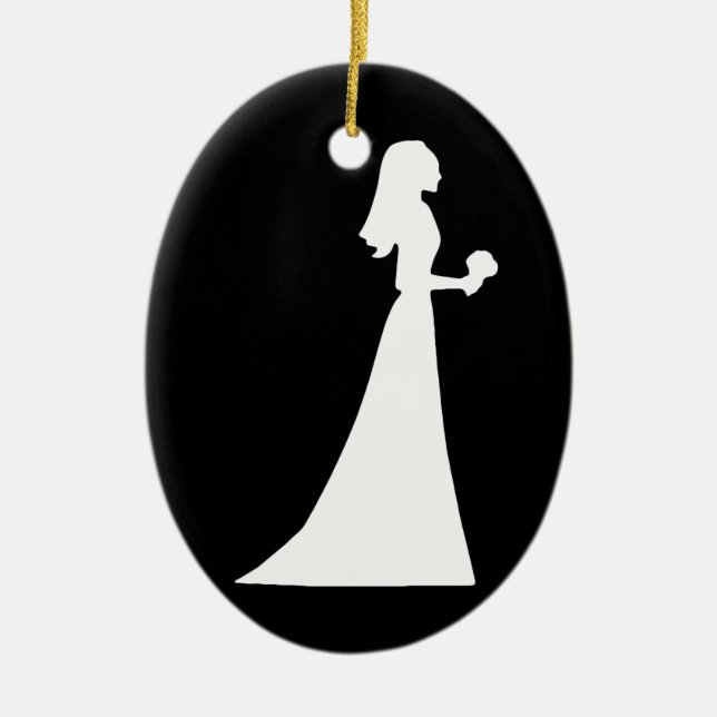 Wedding Dress Personalized Christmas Ornament (Front)